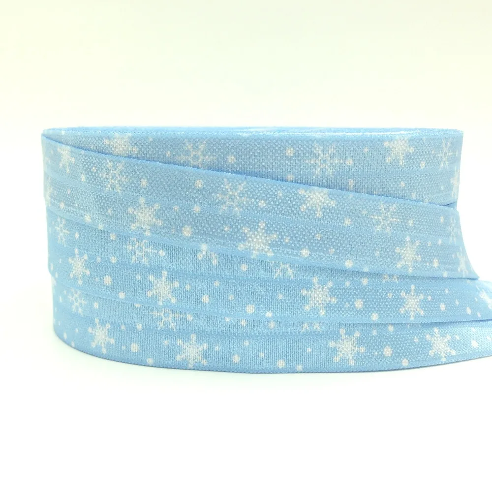 10Y 5/8" Merry Chirstmas FOE Elastic Blue Ribbon Snow Point Snowflake Printed Fold Over Elastic for Hair Accessory DIY Headwear
10Y 5/8" Merry Chirstmas FOE Elastic Blue Ribbon Snow Point Snowflake Printed Fold Over Elastic for Hair Accessory DIY Headwear