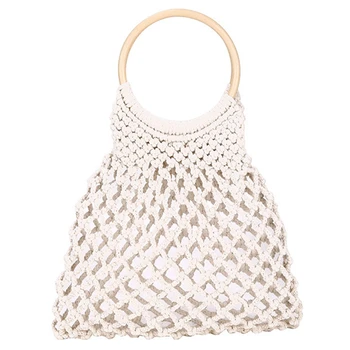 Fashion Popular Woven Bag Mesh Rope Weaving Tie Buckle Reticulate Hollow Straw Bag No Lined Net Shoulder Bag
Fashion Popular Woven Bag Mesh Rope Weaving Tie Buckle Reticulate Hollow Straw Bag No Lined Net Shoulder Bag
