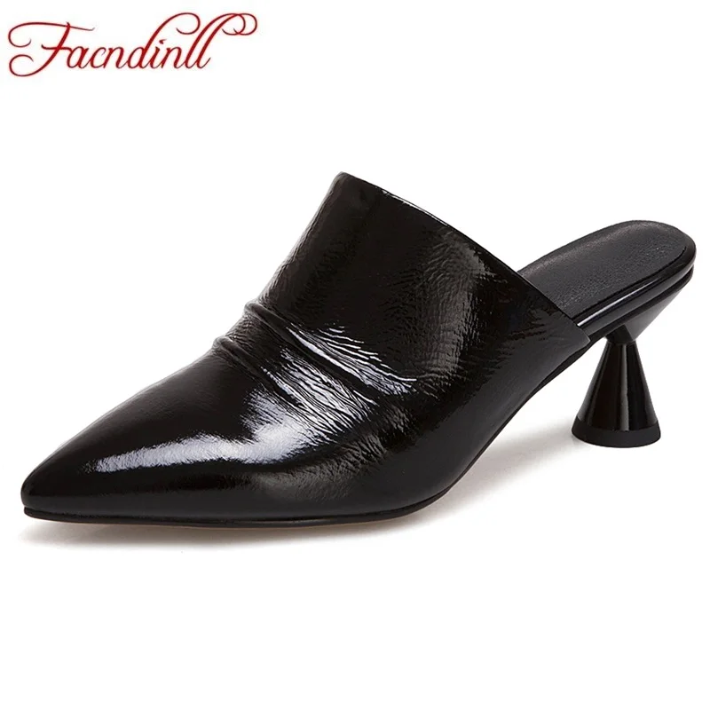 FACNDINLL genuine leather women gladiator sandals fashion high heels pointed toe shoes slippers woman dress party women slippers 
FACNDINLL genuine leather women gladiator sandals fashion high heels pointed toe shoes slippers woman dress party women slippers