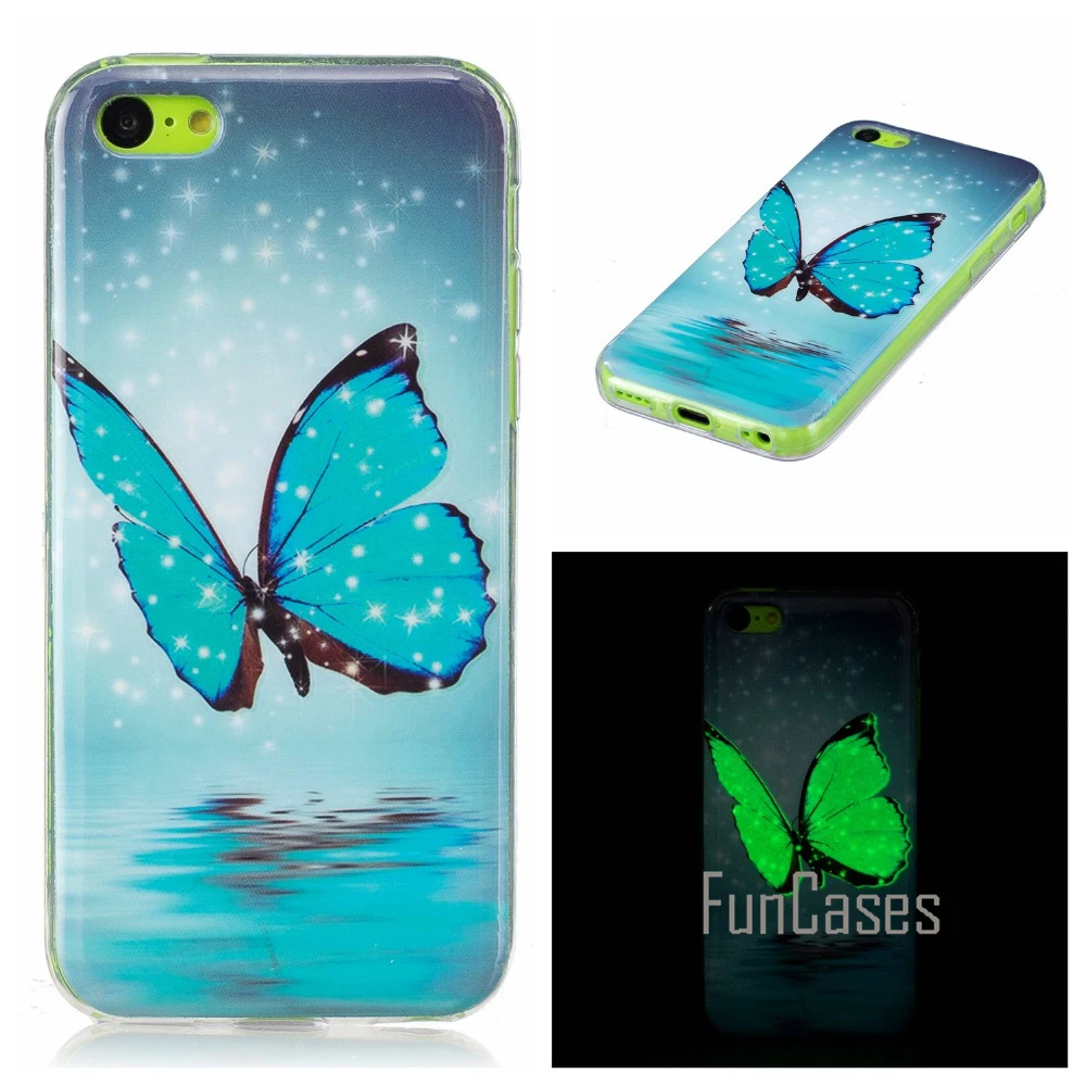 Силикона светящийся чехол для coque iPhone 5C iPhone5C iphonne защитный телефоны скал |