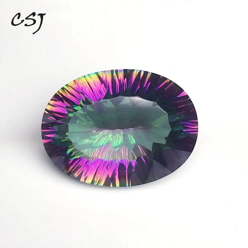 CSJ Natural Mystic Quartz Loose Gemstone Sultanite Crystal Oval Convae Cut For Diy Fine Jewelry 925 Silver Gold Ring Mounting
CSJ Natural Mystic Quartz Loose Gemstone Sultanite Crystal Oval Convae Cut For Diy Fine Jewelry 925 Silver Gold Ring Mounting