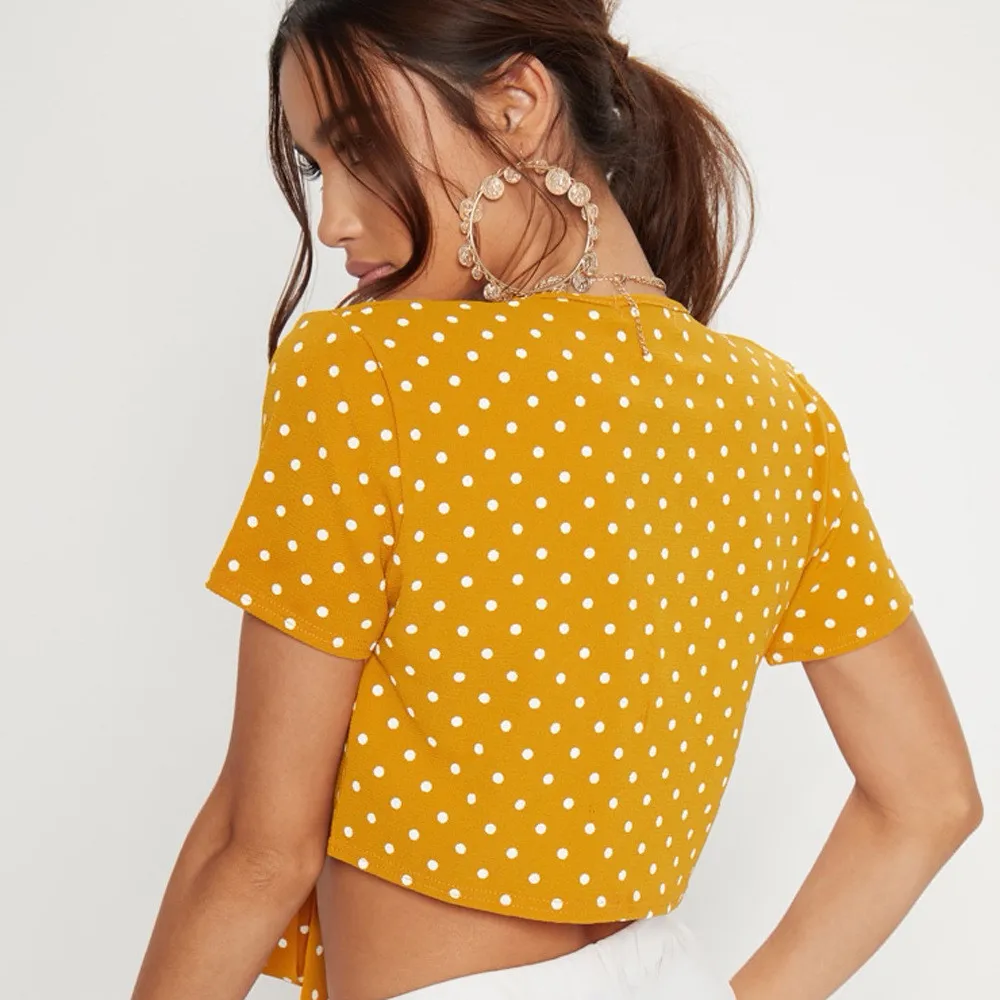 Hot-Summer-Autumn-Wave-Point-Short-sleeved-Female-Big-Sizes-Short-Sleeve-Shirt-Fashion-Leisure-Blouse