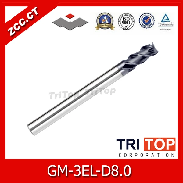 CNC tools ZCC.CT GM series GM-3EL-D8.0 Cemented Carbide 3-flute flattened Long cutting edge end mills with straight shank
CNC tools ZCC.CT GM series GM-3EL-D8.0 Cemented Carbide 3-flute flattened Long cutting edge end mills with straight shank