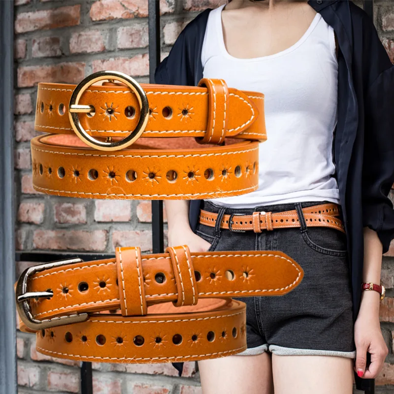 Ladies hollowed out belts, retro jeans, decorative belts, pin buttons, casual robe pants.
Ladies hollowed out belts, retro jeans, decorative belts, pin buttons, casual robe pants.
