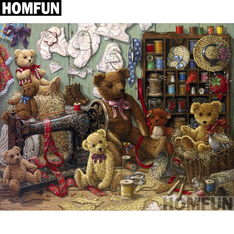 HOMFUN Full Square/Round Drill 5D DIY Diamond Painting "Sewing machine Bear" 3D Embroidery Cross Stitch 5D Home Decor A00980
HOMFUN Full Square/Round Drill 5D DIY Diamond Painting "Sewing machine Bear" 3D Embroidery Cross Stitch 5D Home Decor A00980