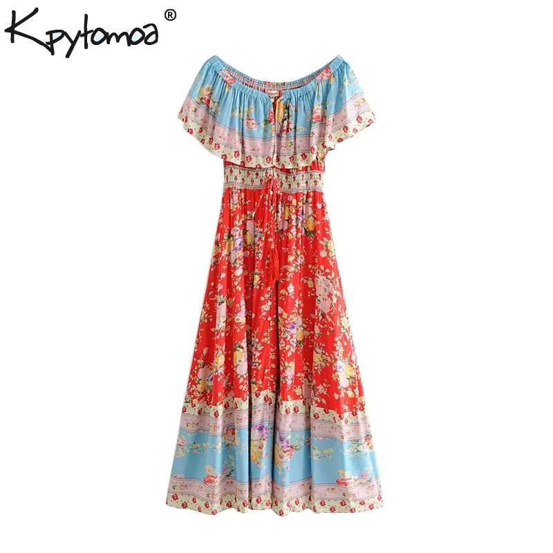 Boho Chic Summer Vintage Floral Print Ruffled Midi Dress Women 2019 Fashion Slash Neck Lace Up Beach Dresses Vestidos Mujer
Boho Chic Summer Vintage Floral Print Ruffled Midi Dress Women 2019 Fashion Slash Neck Lace Up Beach Dresses Vestidos Mujer
