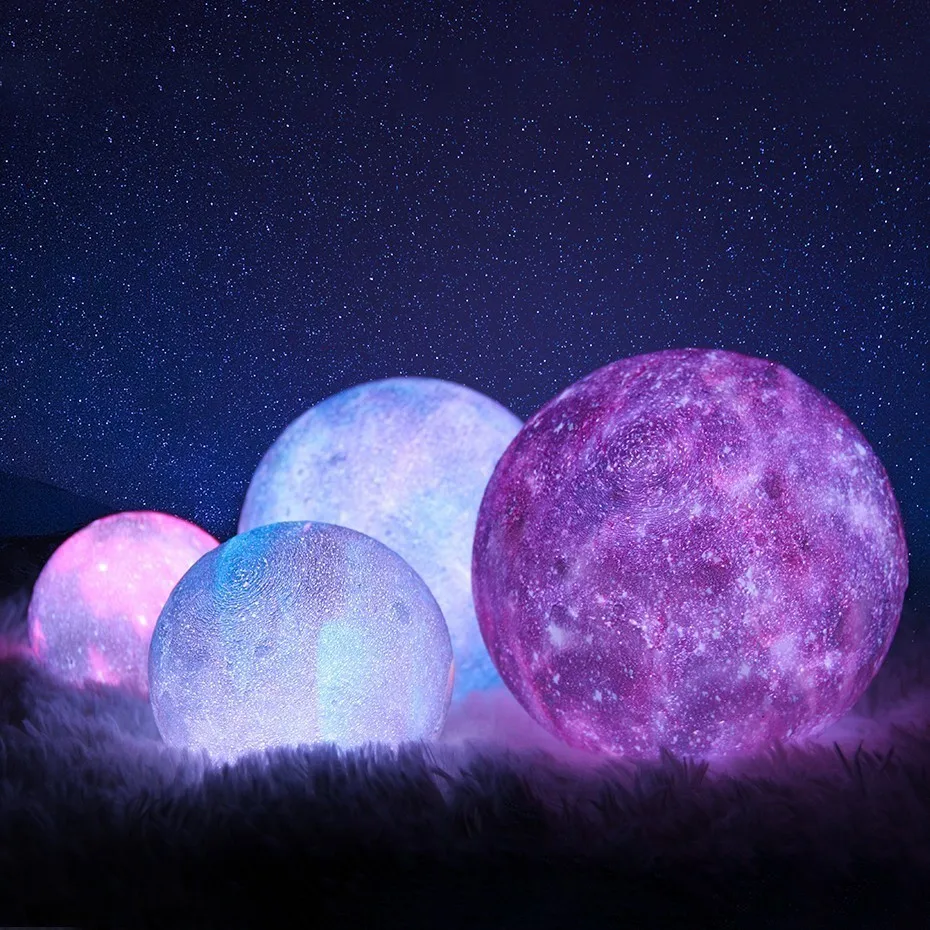 3D Print Moon Night Light LED PLA Galaxy Moon Lamp Colorful Touch Remote Control Home Decor Creative Gifts Lighting Dropshipping 
3D Print Moon Night Light LED PLA Galaxy Moon Lamp Colorful Touch Remote Control Home Decor Creative Gifts Lighting Dropshipping