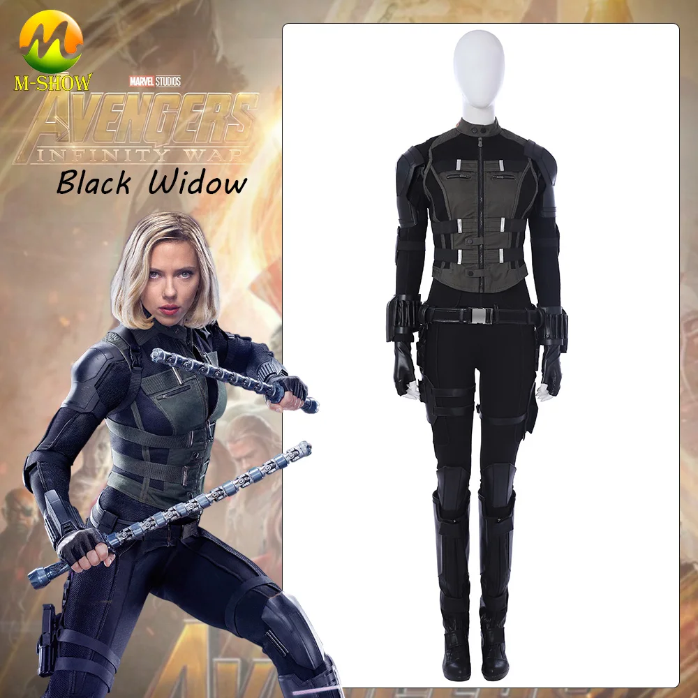 

Avengers Infinity War Black Widow Natasha Romanoff Cosplay Costume ArmyGreen Vest Halloween Costumes For Women Custom Made