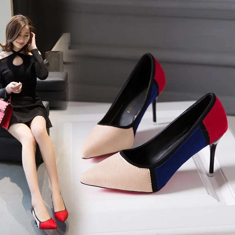 2019 summer new color matching professional high heel stiletto pointed single shoes women's dress wild with women's shoes
2019 summer new color matching professional high heel stiletto pointed single shoes women's dress wild with women's shoes