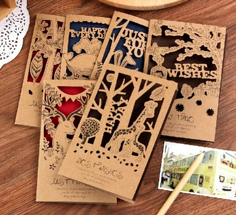 1pcs/lot Business cards DIY fashion Vintage Animal Hollow style Kraft paper Card Set Romantic Style letter envelope
1pcs/lot Business cards DIY fashion Vintage Animal Hollow style Kraft paper Card Set Romantic Style letter envelope