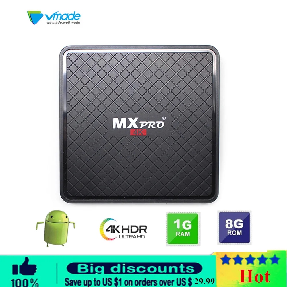 vmade v96s Smart Android 7.0 TV Box 1GB 8GB Allwinner H3 Quad-Core 2.4G Wifi Set Top Box 1080P HD Support 3D movie Media player
vmade v96s Smart Android 7.0 TV Box 1GB 8GB Allwinner H3 Quad-Core 2.4G Wifi Set Top Box 1080P HD Support 3D movie Media player