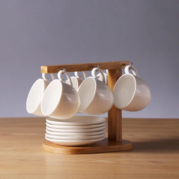Modern Seven-piece Set White Ceramic Coffee Tea Set Simple Design with Six Cups, Six Sauces and One Shelf ,Factory direct sales
Modern Seven-piece Set White Ceramic Coffee Tea Set Simple Design with Six Cups, Six Sauces and One Shelf ,Factory direct sales