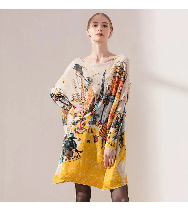 Autumn and winter models long-sleeved bat sleeves ladies single-piece pullover autumn and winter models women\`s sweaters (3)