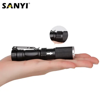 

Sanyi Mini LED Flashlight Q5 Torch 3 Modes Adjustable Zoom Focus Lantern Penlight Waterproof in Life Camping Lamp Use AA/14500