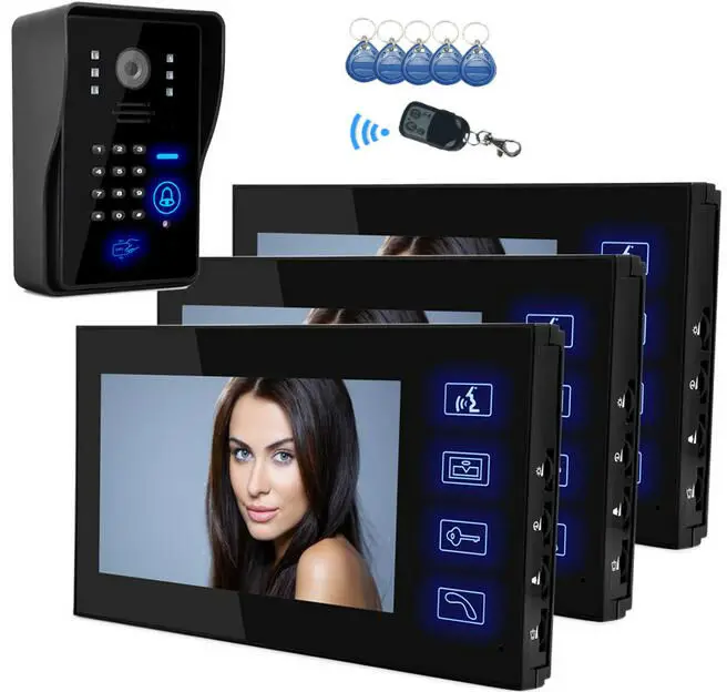 SmartYIBA 7" LCD Color monitor Video Door Phone Doorbell Intercom System 5 RFID Access Camera + 3 black Monitor In Stock
SmartYIBA 7" LCD Color monitor Video Door Phone Doorbell Intercom System 5 RFID Access Camera + 3 black Monitor In Stock