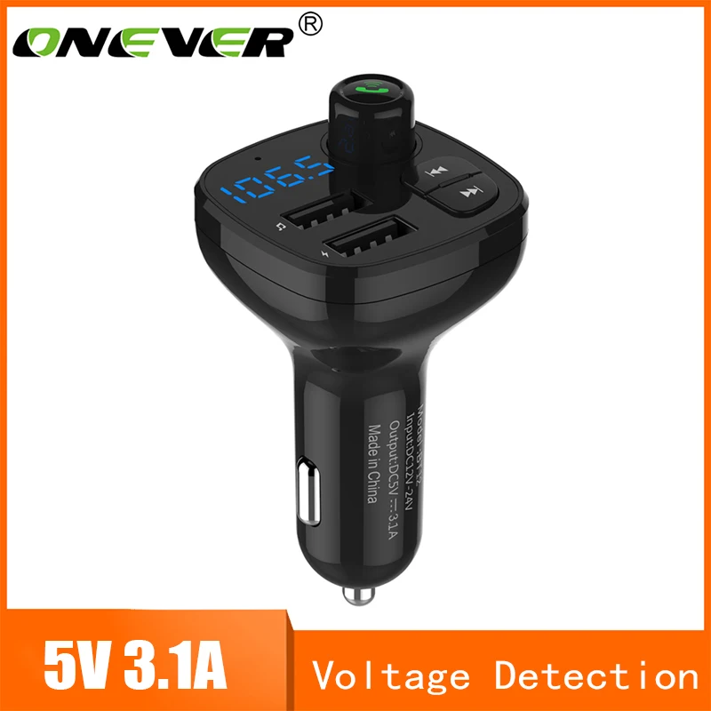 Onever 3.1A Fast Charge FM Transmitter Bluetooth Modulator Handsfree Car Kit Car Audio MP3 Player Dual USB Car Charger TF Card
Onever 3.1A Fast Charge FM Transmitter Bluetooth Modulator Handsfree Car Kit Car Audio MP3 Player Dual USB Car Charger TF Card
