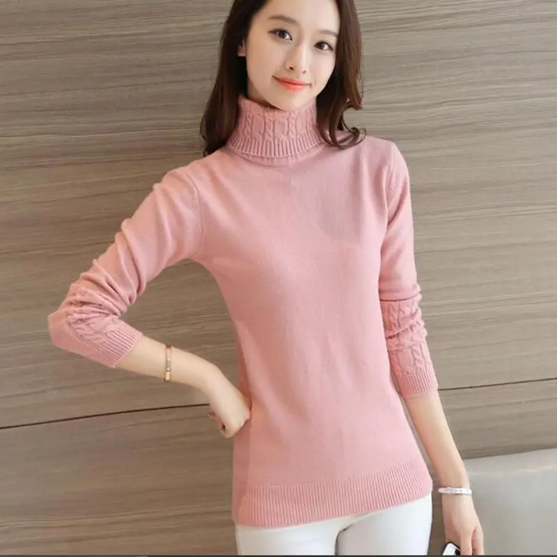 Autumn Winter Women Sweater 2018 New Long Sleeve Loose Turtleneck Knitted Pullover Sweaters Thick warm Winter Sweater Women Tops
Autumn Winter Women Sweater 2018 New Long Sleeve Loose Turtleneck Knitted Pullover Sweaters Thick warm Winter Sweater Women Tops