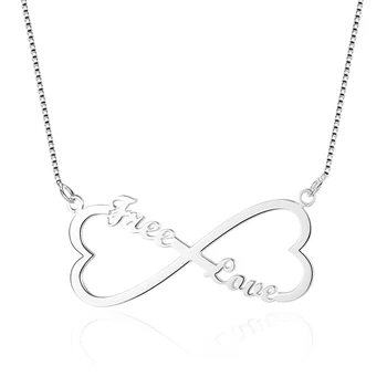 925 Sterling Silver Russian Arabic Name Double Heart Necklace Endless Love Personalized Necklace Pendant Best Gift (NE101545)
925 Sterling Silver Russian Arabic Name Double Heart Necklace Endless Love Personalized Necklace Pendant Best Gift (NE101545)