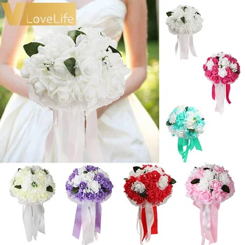 Bridal Bouquet Holding Flowers Ribbon Fuchsia/Ivory/White PE Rose Bridesmaid Wedding Foam Flowers Rose Fake Wedding Bouquet
Bridal Bouquet Holding Flowers Ribbon Fuchsia/Ivory/White PE Rose Bridesmaid Wedding Foam Flowers Rose Fake Wedding Bouquet