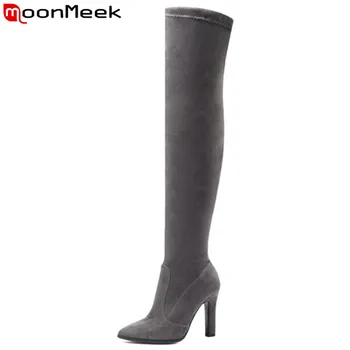 MoonMeek 2018 over the knee boots pointed toe super high heels prom thigh high boots flock ladies elegant prom shoes size 33-43
MoonMeek 2018 over the knee boots pointed toe super high heels prom thigh high boots flock ladies elegant prom shoes size 33-43