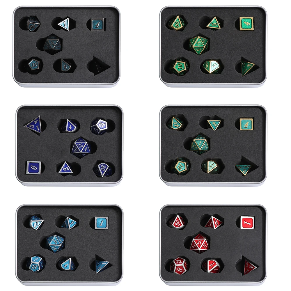 7Pcs 6 Sided Zinc Alloy Game Dice Set For Party Table Game Board Game Metal Dice Durable Entertainment Dungeons & Dragon Dice
7Pcs 6 Sided Zinc Alloy Game Dice Set For Party Table Game Board Game Metal Dice Durable Entertainment Dungeons & Dragon Dice