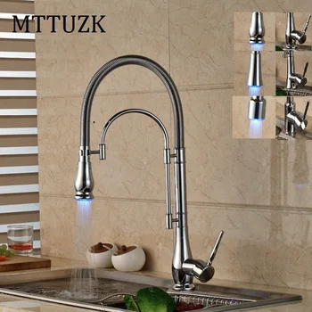 MTTUZK kitchen brass spring faucet, pull out kitchen LED faucet hot and cold water mixer tap deck mounted basin faucet
MTTUZK kitchen brass spring faucet, pull out kitchen LED faucet hot and cold water mixer tap deck mounted basin faucet