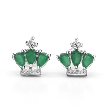 925 Sterling Silver Queen Crown Stud Earrings Bohemian Green CZ Earrings for Women Wedding Vocation Valentine's Day Jewelry
925 Sterling Silver Queen Crown Stud Earrings Bohemian Green CZ Earrings for Women Wedding Vocation Valentine's Day Jewelry