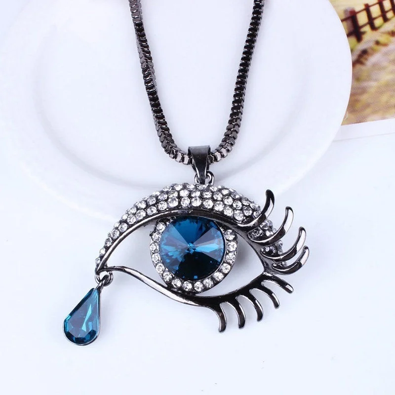 Fashion Women Magic Big Eyes Crystal Tear Long Pendant Necklace Exquisite Sweater Necklace Hot Gift
Fashion Women Magic Big Eyes Crystal Tear Long Pendant Necklace Exquisite Sweater Necklace Hot Gift