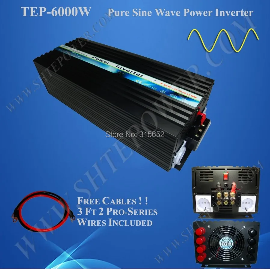 Free Shipping DC 12V to AC 240V Pure Sine Wave Inverter, Off Grid Solar Inverter 6000W 
Free Shipping DC 12V to AC 240V Pure Sine Wave Inverter, Off Grid Solar Inverter 6000W