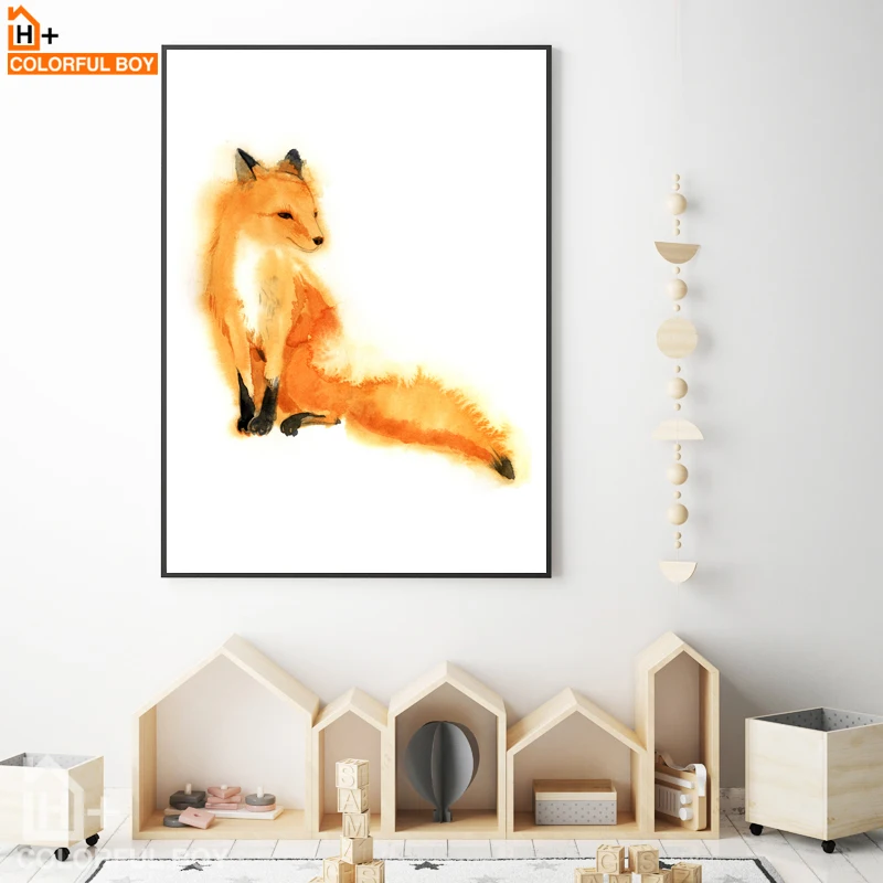 COLORFULBOY Fox Bird Watercolor Wall Art Canvas Painting Kids Animal Nordic Posters And Prints Wall Pictures For Living Room
COLORFULBOY Fox Bird Watercolor Wall Art Canvas Painting Kids Animal Nordic Posters And Prints Wall Pictures For Living Room