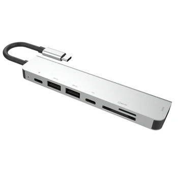 Multi Ports USB C Hub 7-in-1 Type C Hub Adapter with HDMI USB 3.0 Ports SD Micro Card Reader USB-C Power Delivery
Multi Ports USB C Hub 7-in-1 Type C Hub Adapter with HDMI USB 3.0 Ports SD Micro Card Reader USB-C Power Delivery
