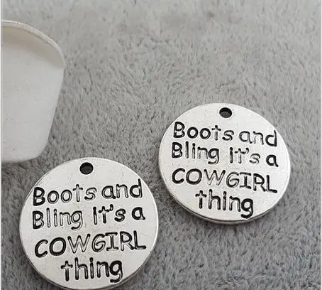 High Quality 20 Pieces/Lot Diameter 22mm Letter Printed Boots And Bling It's A Cowgirl Thing Round Disc Girl Charm Pendant
High Quality 20 Pieces/Lot Diameter 22mm Letter Printed Boots And Bling It's A Cowgirl Thing Round Disc Girl Charm Pendant