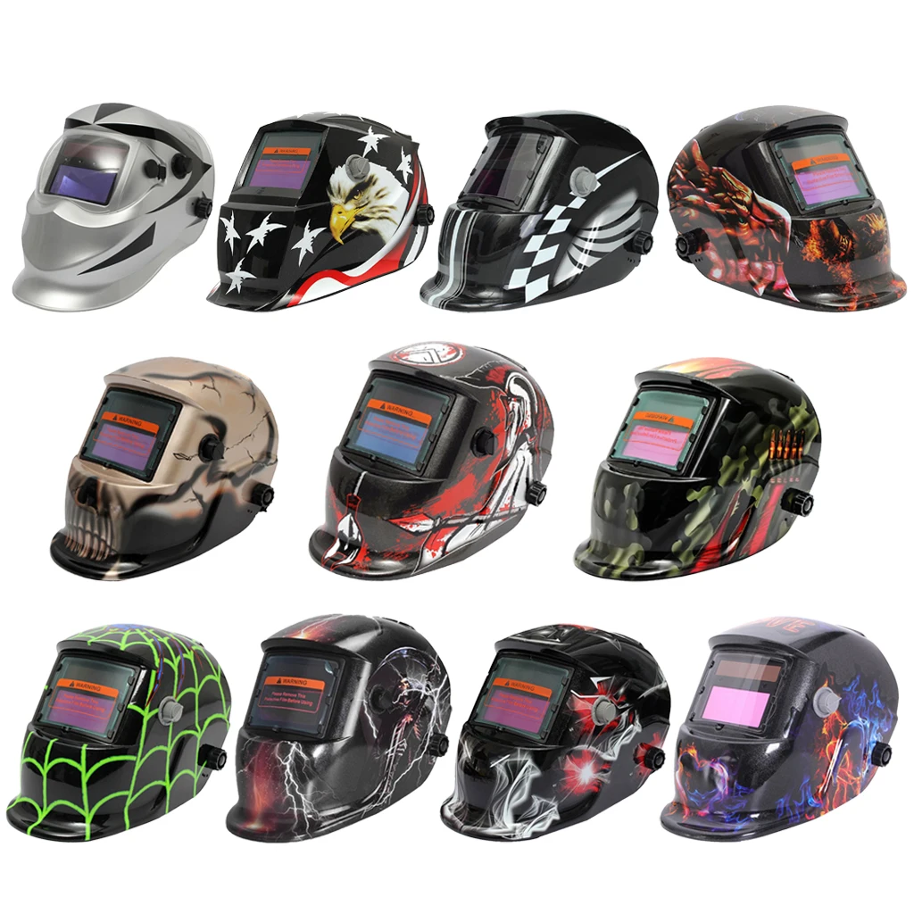 Auto Darkening Solar Welding Grinding Helmet Mask - Fire retardant, UV & IR protection, Solar panal+li battery