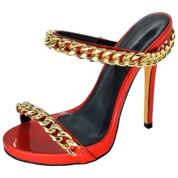 SHOOFOO shoes,Sexy fashion women's shoes , leather fabric, gold chain decoration, about11 cm high heel sandals, women's sandals.
SHOOFOO shoes,Sexy fashion women's shoes , leather fabric, gold chain decoration, about11 cm high heel sandals, women's sandals.