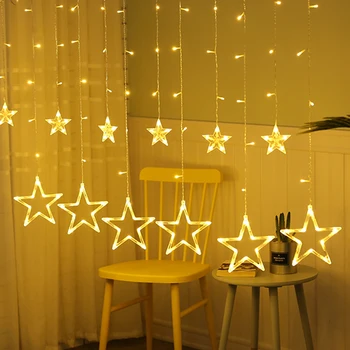 LED String Lights Pentagram Star Curtain Light Fairy Wedding Birthday Christmas Lighting Indoor Decoration Light 110V 220V
LED String Lights Pentagram Star Curtain Light Fairy Wedding Birthday Christmas Lighting Indoor Decoration Light 110V 220V