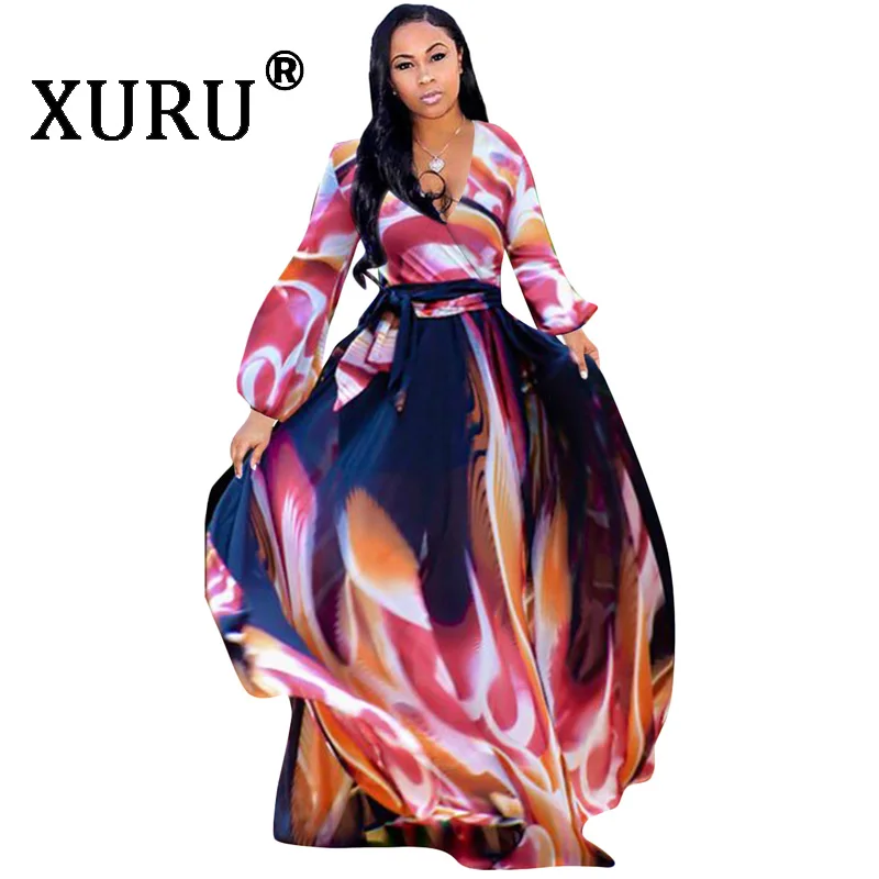 XURU Bohemian long chiffon dress women's 2019 summer new digital print beach dress XL S-3XL-5XL
XURU Bohemian long chiffon dress women's 2019 summer new digital print beach dress XL S-3XL-5XL