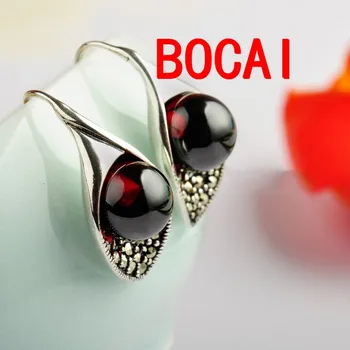 BOCAI BOCAI Black silver jewelry wholesale 925 sterling silver ball Garnet Earrings
BOCAI BOCAI Black silver jewelry wholesale 925 sterling silver ball Garnet Earrings