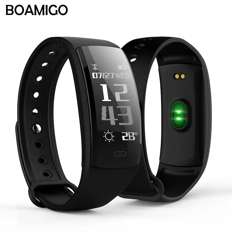 

smart watch BOAMIGO brand bracelet wristband OLED heart rate message reminder pedometer calorie bluetooth for IOS Android phone