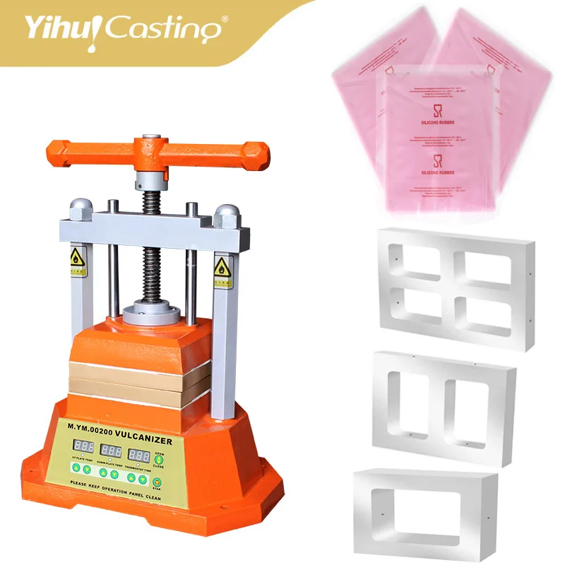 Digital Display valcanizer, with 2kg silicone rubber and mould frames for making rubber mold
Digital Display valcanizer, with 2kg silicone rubber and mould frames for making rubber mold
