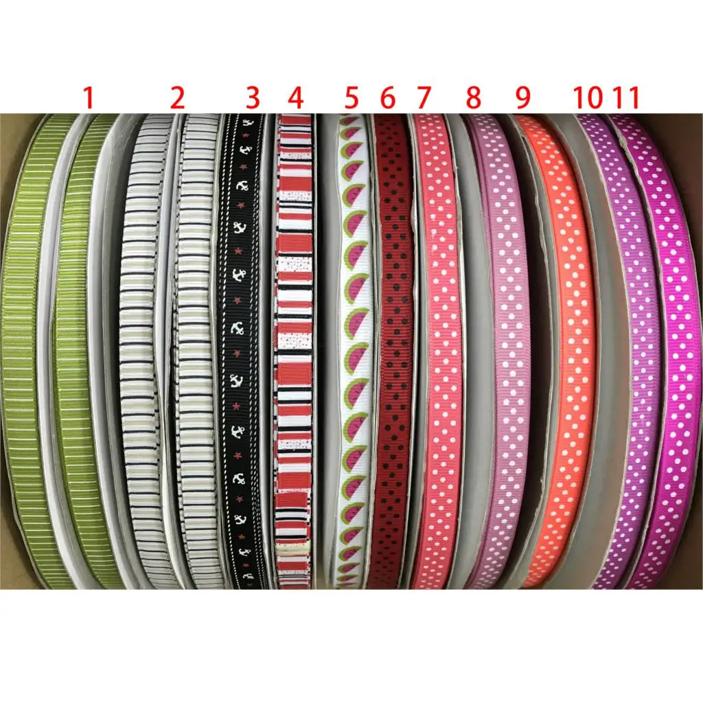 Crazy Discount 3/8'' 9mm Stipes Dots Anchor Watermelon Printed Grosgrain Ribbon for Garden/Home/Party/Tree Decoration,100 Yards
Crazy Discount 3/8'' 9mm Stipes Dots Anchor Watermelon Printed Grosgrain Ribbon for Garden/Home/Party/Tree Decoration,100 Yards