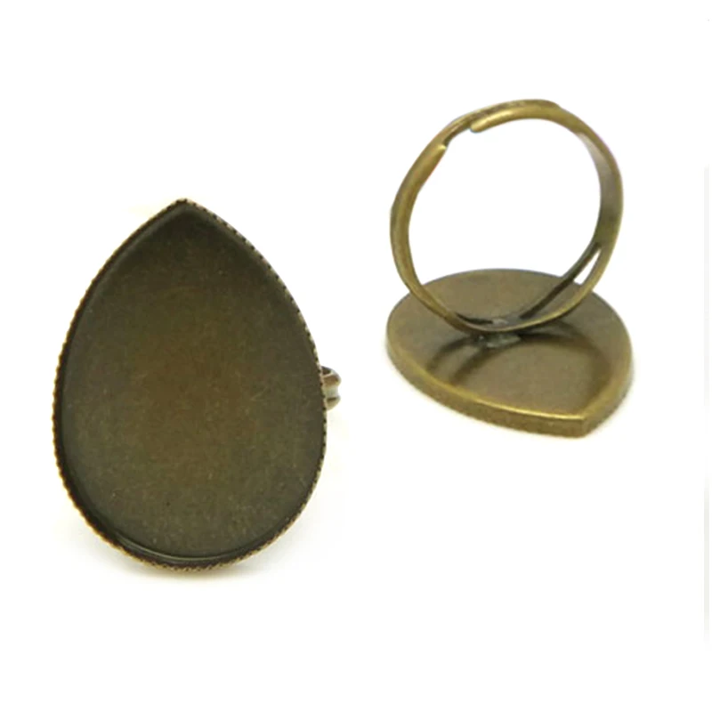 20 шт. оптовая продажа 13*18 мм 18*25 Античное бронзовое кольцо в форме капли с зубцами