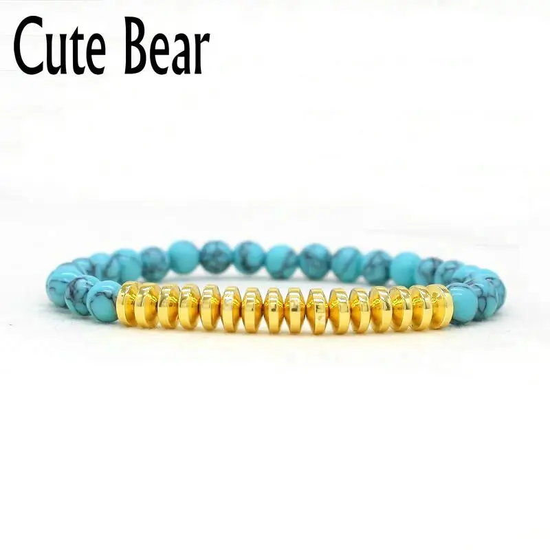 Cute Bear Brand Natural Stone Bracelet Simple Elastic Rope Beaded Turquoises Hematite Beads Bracelets For Women Men Jewelry Gift
Cute Bear Brand Natural Stone Bracelet Simple Elastic Rope Beaded Turquoises Hematite Beads Bracelets For Women Men Jewelry Gift