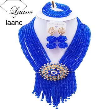 Laanc Blue Crystal Beads Bridal Jewelry Sets African Beaded Jewelry Set Nigerian Wedding Necklace S8RSK014
Laanc Blue Crystal Beads Bridal Jewelry Sets African Beaded Jewelry Set Nigerian Wedding Necklace S8RSK014