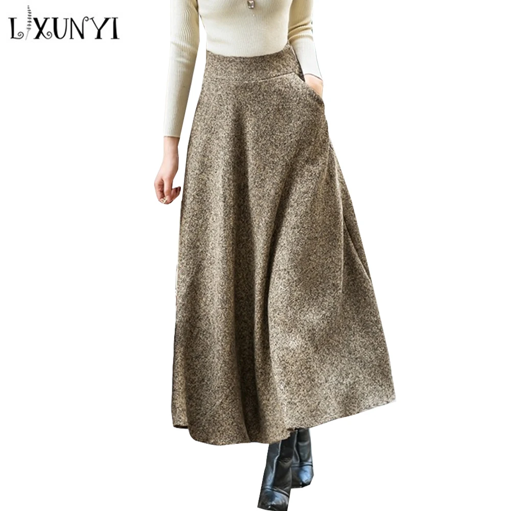 LXUNYI Autumn Long Woolen Skrit Women Pockets High Waist Skirt Maxi Casual Ladies A Line Skirts Ankle Length Gray Khaki Black
LXUNYI Autumn Long Woolen Skrit Women Pockets High Waist Skirt Maxi Casual Ladies A Line Skirts Ankle Length Gray Khaki Black