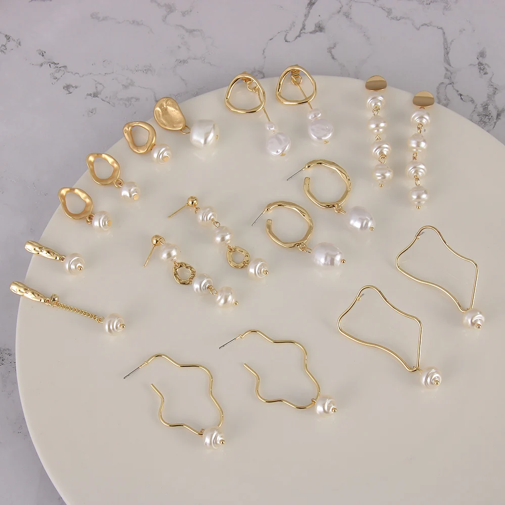New Summer Beach Geometric Pearl Long Drop Earrings for Women Korean Metal Gold Earrings DIY Fashion Wedding Party Jewelry
New Summer Beach Geometric Pearl Long Drop Earrings for Women Korean Metal Gold Earrings DIY Fashion Wedding Party Jewelry