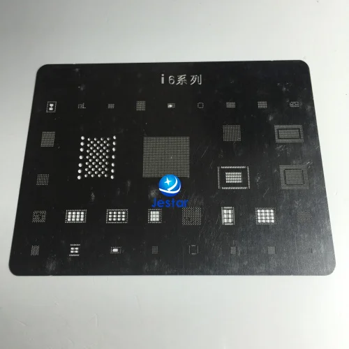 BGA reballing reball stencil for iPhone 6 339S0228 339S0242 338S1201 338s1202 343S0694 BCM5976C1KUB6G U1202 PM8019 1610A3
BGA reballing reball stencil for iPhone 6 339S0228 339S0242 338S1201 338s1202 343S0694 BCM5976C1KUB6G U1202 PM8019 1610A3