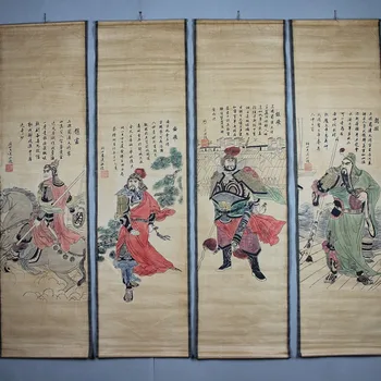 Antique calligraphy and painting decoration mural four screen Four big famous soldiers
Antique calligraphy and painting decoration mural four screen Four big famous soldiers