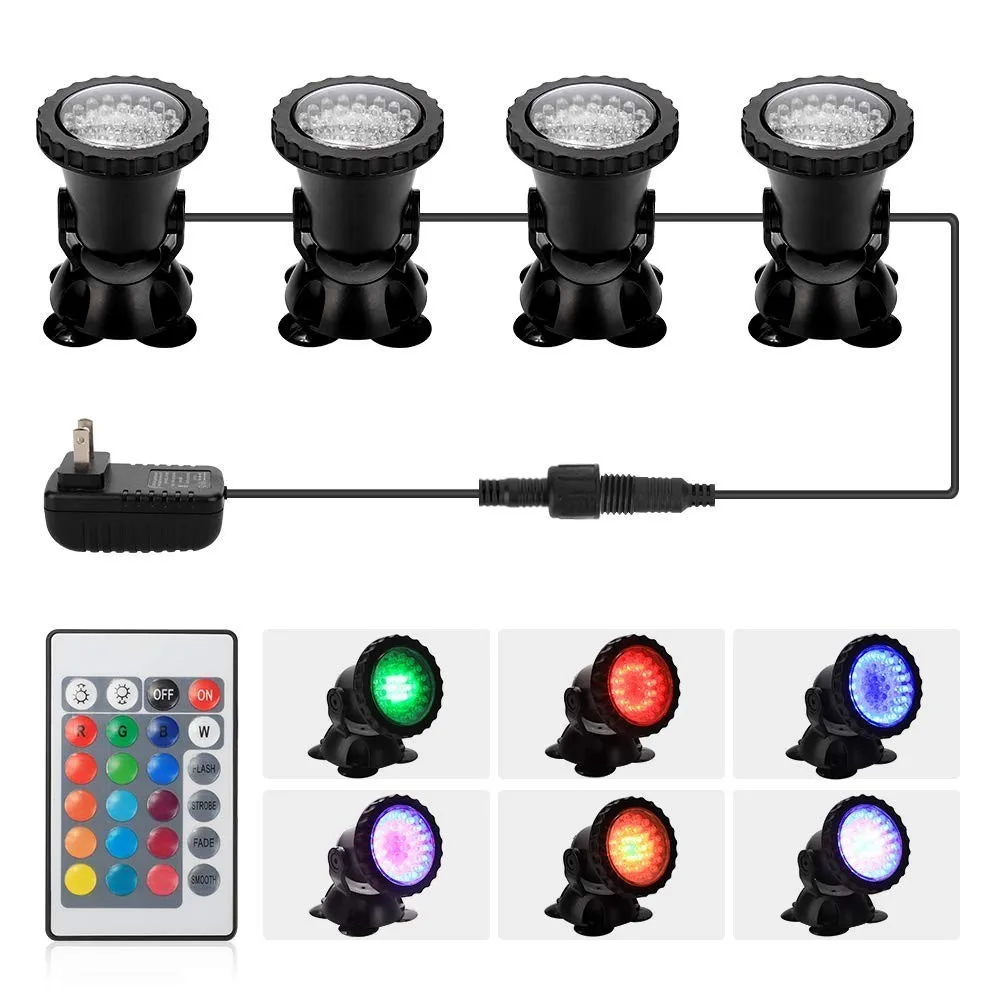 DCOO Underwater Light Waterproof IP68 Submersible Spotlight with 36LED Bulbs 7W Multi-Color Spot Light for Aquarium Garden Pond
DCOO Underwater Light Waterproof IP68 Submersible Spotlight with 36LED Bulbs 7W Multi-Color Spot Light for Aquarium Garden Pond