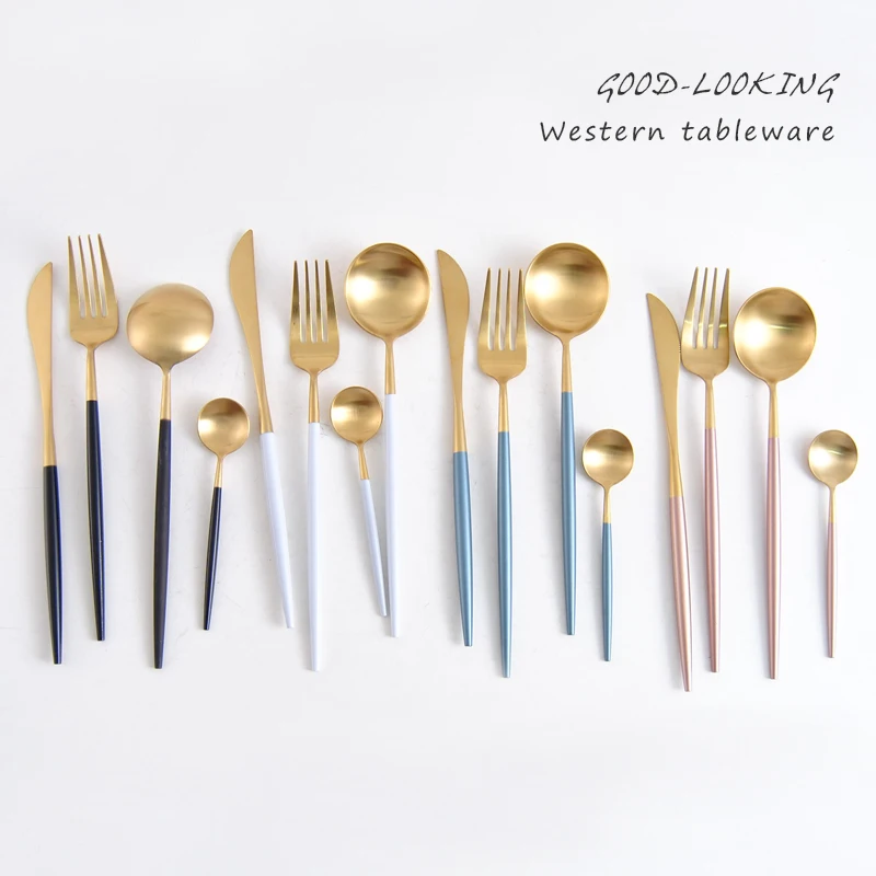 Chic Romantic Dinnerware Set Stainless Steel Cutlery Set Black Knife Fork Set Tableware Gold Silver Cutleries Western Food Set
Chic Romantic Dinnerware Set Stainless Steel Cutlery Set Black Knife Fork Set Tableware Gold Silver Cutleries Western Food Set