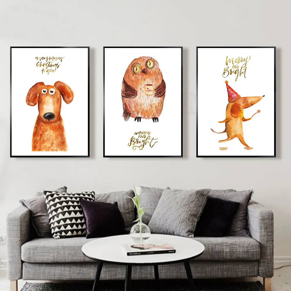 Posters and Prints Print on Canvas Wall Art Animal Picture for Living Room Home Decor Cartoon Dog Owl Mouse No Frame
Posters and Prints Print on Canvas Wall Art Animal Picture for Living Room Home Decor Cartoon Dog Owl Mouse No Frame